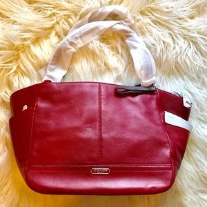 Coach Park Leather Carrie Tote black cherry NWT
